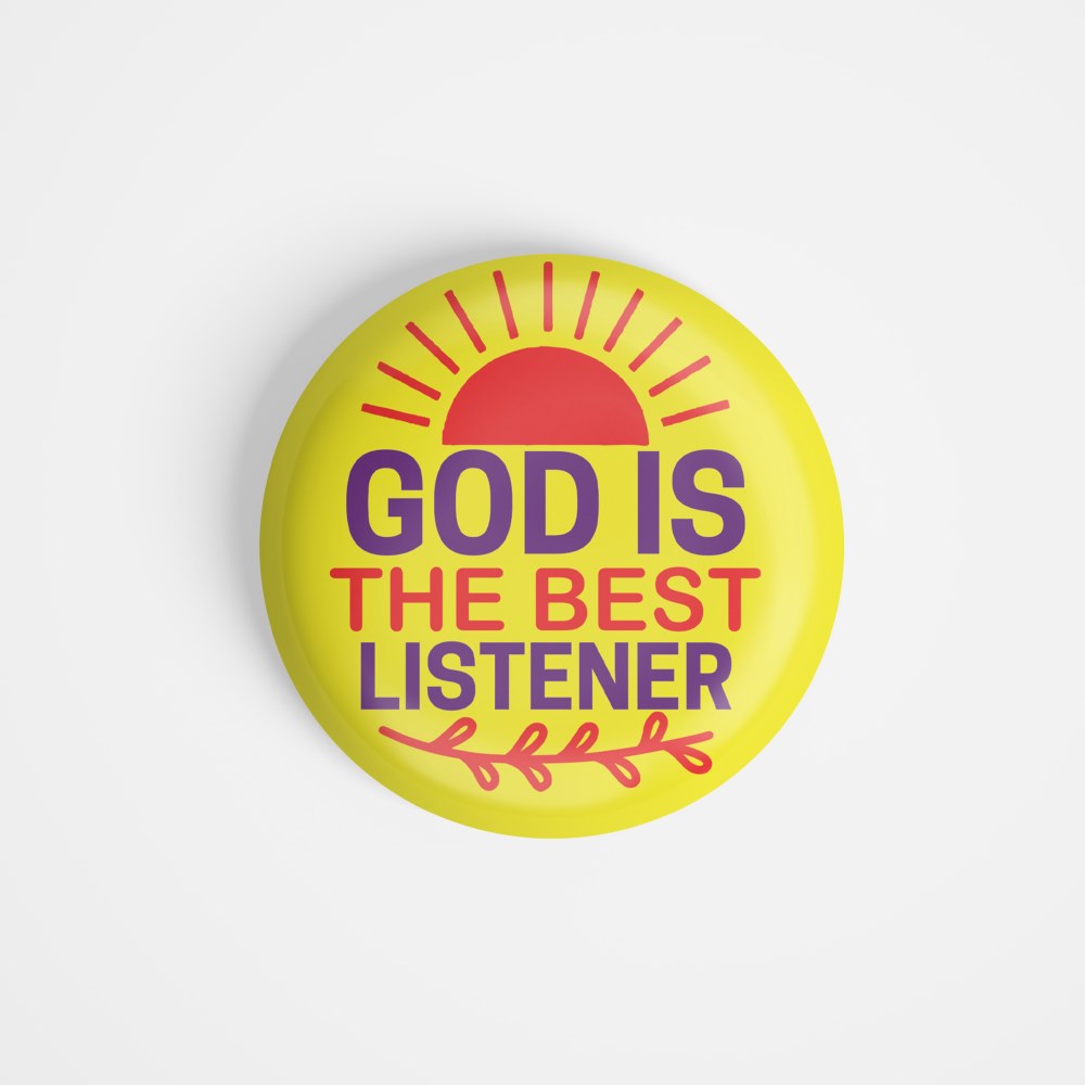 dhcrafts Round Fridge Magnet Yellow God Jesus God Is The Best Listener Glossy Finish Design Pack of 1 (58 mm)